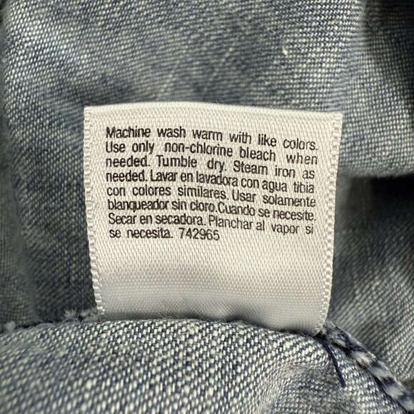 a.n.a Bermuda Skimmer Cargo Shorts Womens 8 Drawstring Hem Cotton Blue Denim - Picture 9 of 9